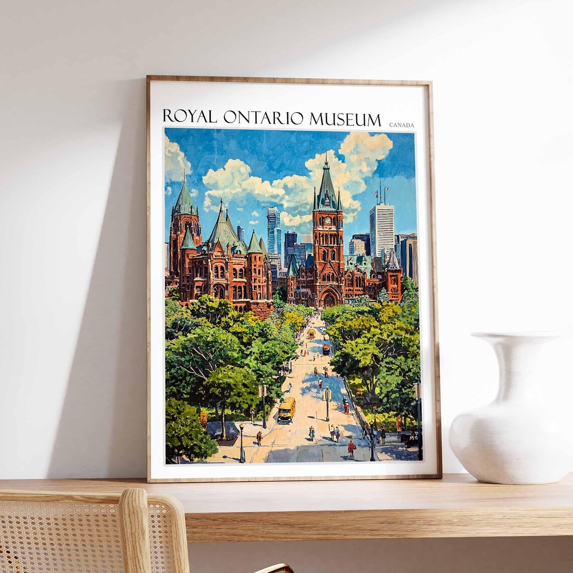 Royal Ontario Museum Toronto Canada Red Brick Towers Street Poster