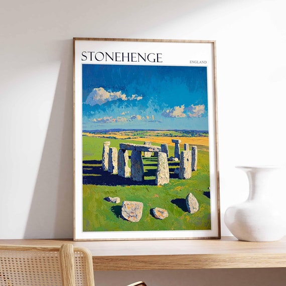 Stonehenge Poster England Travel Print British Decor United Kingdom Travel Poster Stonehenge Gift Stonehenge Travel Poster