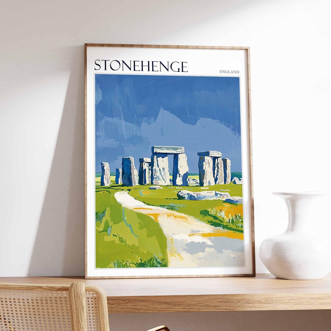 Stonehenge Poster England Travel Print British Decor United Kingdom Travel Poster Stonehenge Gift Stonehenge Travel Poster
