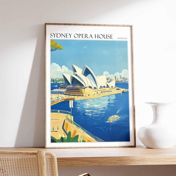 Sydney Opera House Australia Aerial Harbor Ferry Boats City View Poster