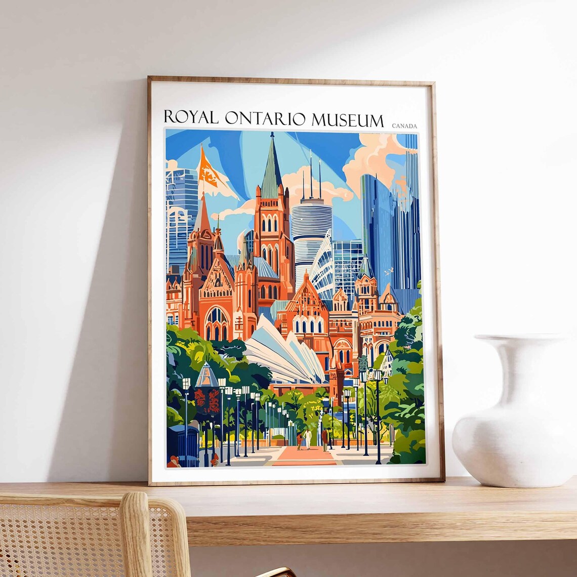 Royal Ontario Museum Poster Royal Ontario Museum Art Canadian Travel Print Canada Travel Art Botanical Decor Floral Art Canada Gift