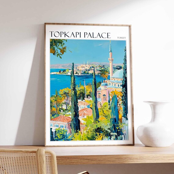 Topkapi Palace Poster Topkapi Palacetravel Print Islamic Wall Art Tropical Decor Botanical Print Turkey Gift Topkapi Palace Wall Art