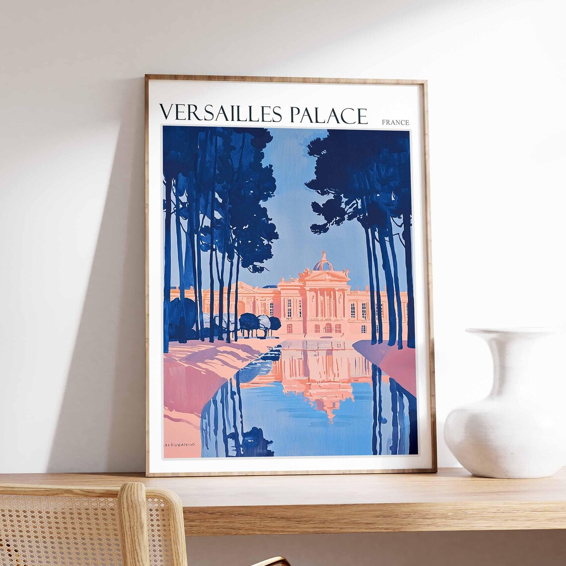 Versailles Palace France Poster Royal Palace Reflected in Water View