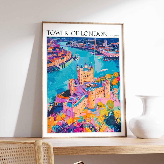 Tower Of London Poster Tower Of London Travel Print England Travel Art United Kingdom Wall Art England Travel England Gift