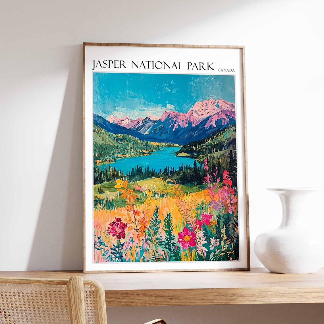 Jasper National Park Wildflower Meadow Turquoise Lake Poster