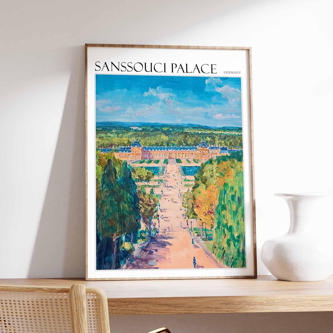 Sanssouci Palace Poster Sanssouci Palace Travel Print German Travel Poster German City Art Travel Poster Travel Wall Art German Gift