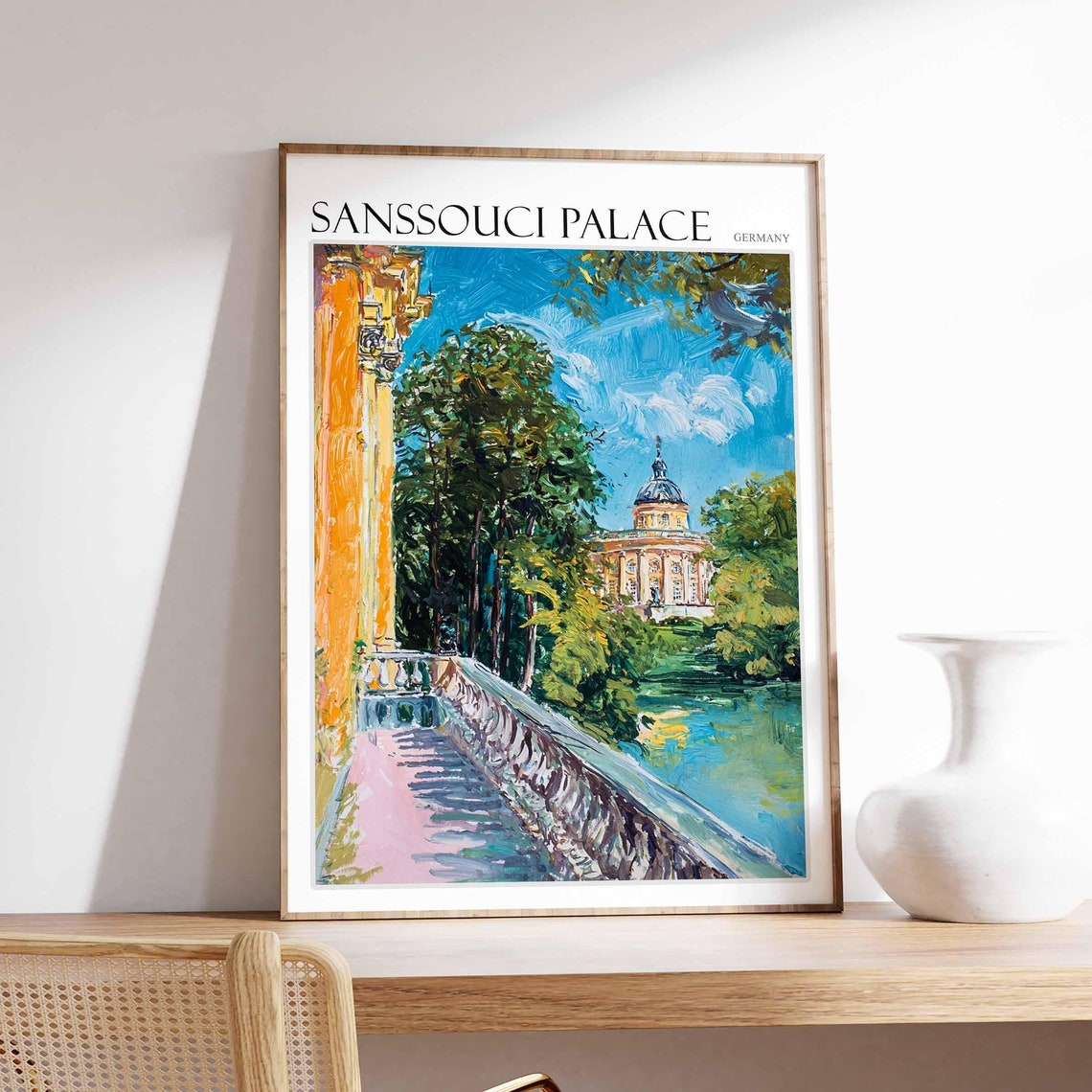 Sanssouci Palace Poster Sanssouci Palace Travel Print German Travel Poster German City Art Travel Poster Travel Wall Art German Gift
