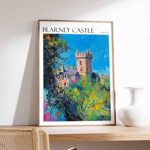 Blarney Castle Poster Blarney Castle Travel Print Ireland Travel Poster Irish Decor Tropical Decor Sea Print Blarney Castle Wall Art