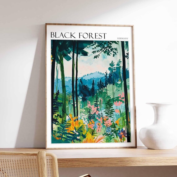 Black Forest Poster Germany Travel Print German Decor Europe Travel Poster European Wall Art Mountain Print Black Forest Travel Poster