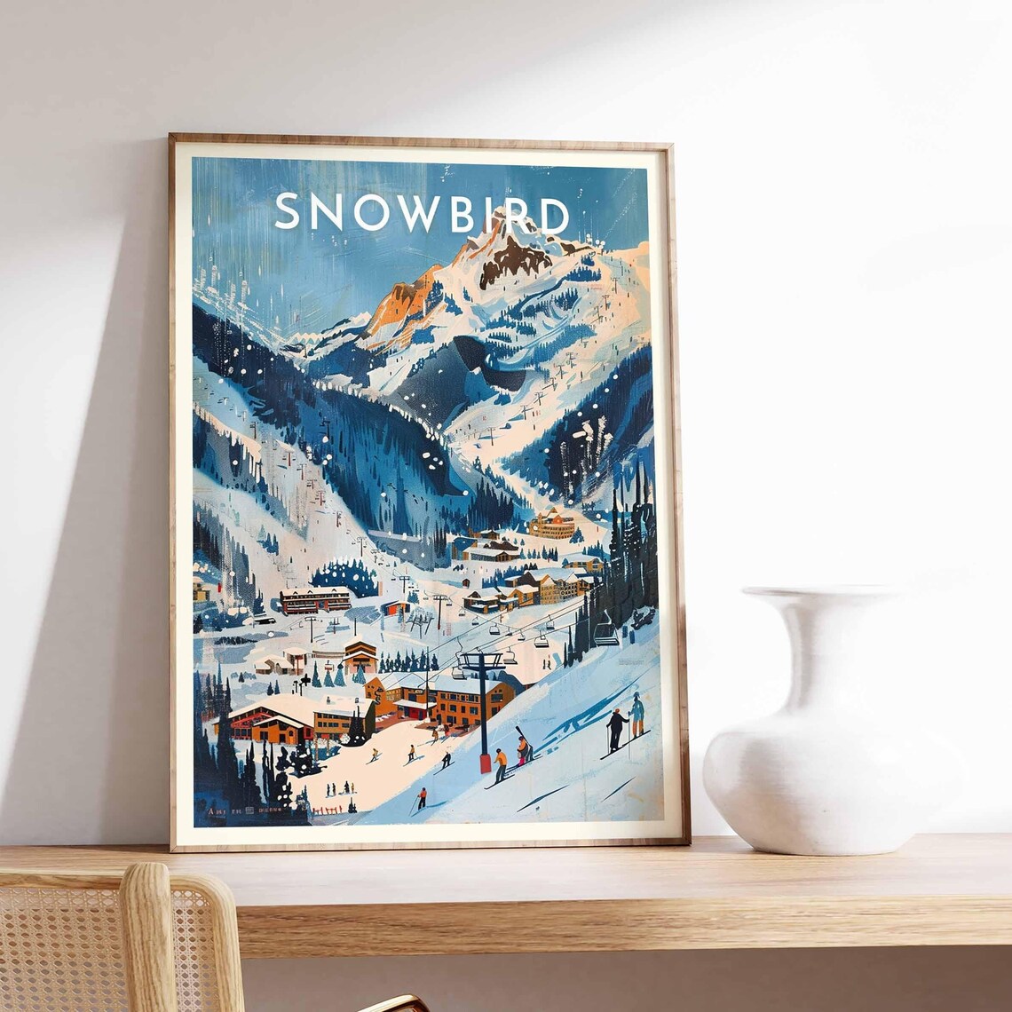 Snowbird Golden Sunset Over the Big Mountain Peaks Utah Poster