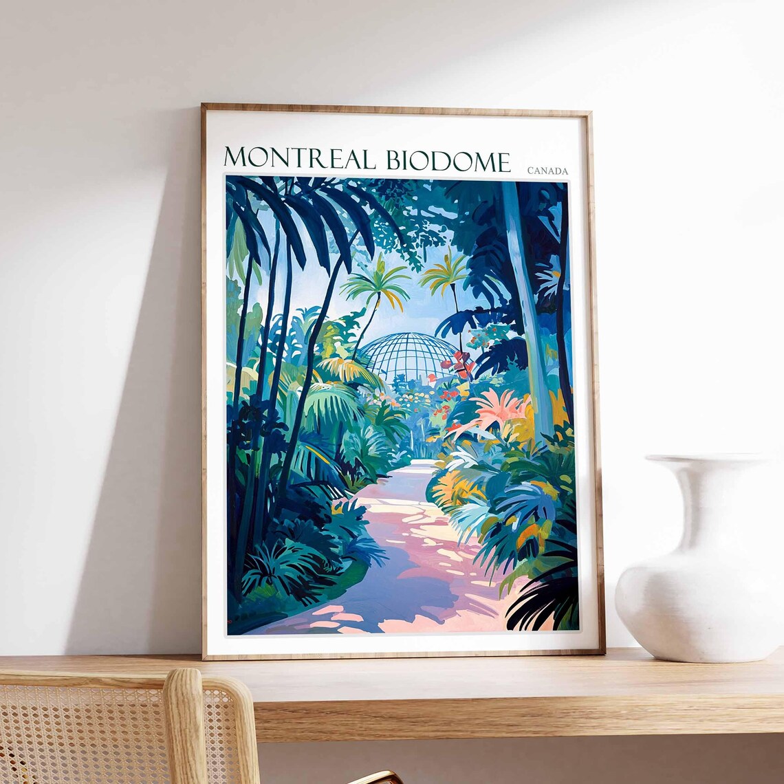 Montreal Biodome Canada Shaded Jungle Trail to the Dome Travel Poster