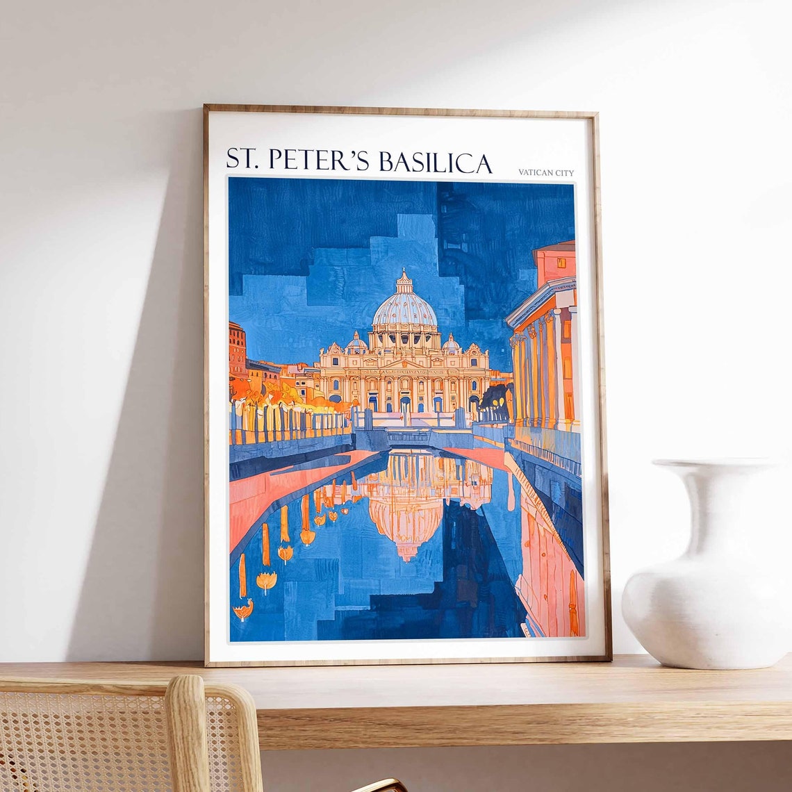 Stpeters Basilica Poster Stpeters Basilica Travel Print Italy Wall Art Italian Travel Print Italian Gift Vatican City Wall Art