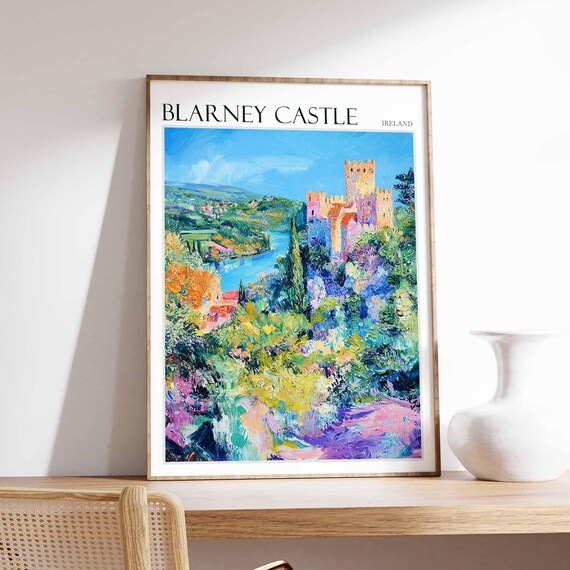 Blarney Castle Poster Blarney Castle Travel Print Ireland Travel Poster Irish Decor Tropical Decor Sea Print Blarney Castle Wall Art