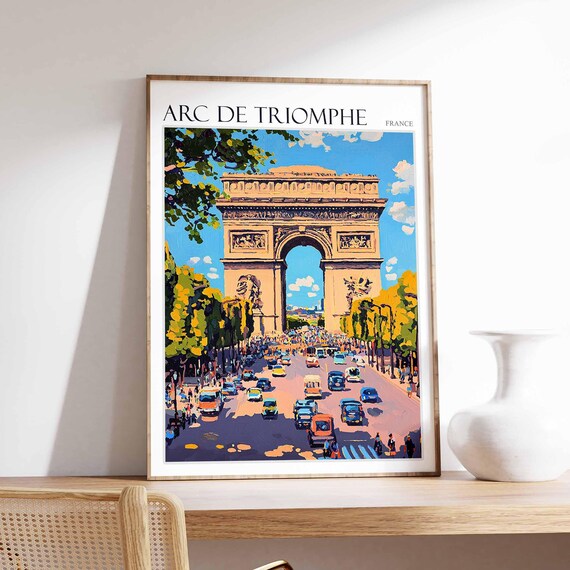 Arc De Triomphe Poster Arc De Triomphe Travel Print French Travel Print Tropical Decor Sea Print Arc De Triomphe Travel Poster