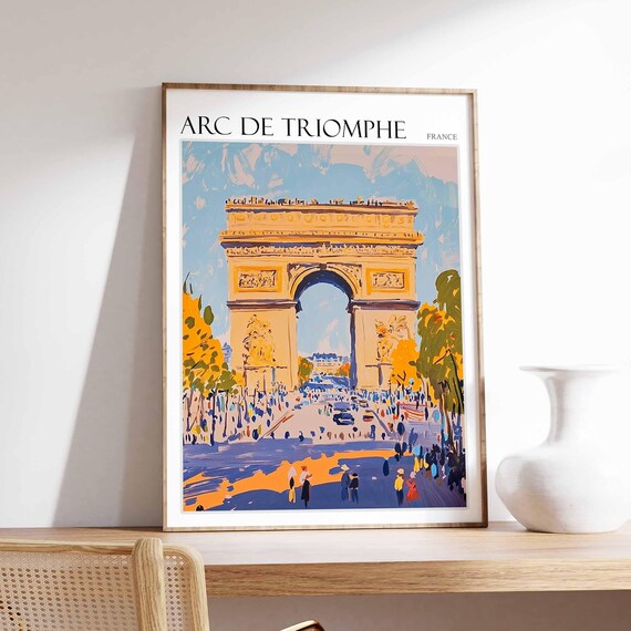 Arc De Triomphe Poster Arc De Triomphe Travel Print French Travel Print Tropical Decor Sea Print Arc De Triomphe Travel Poster