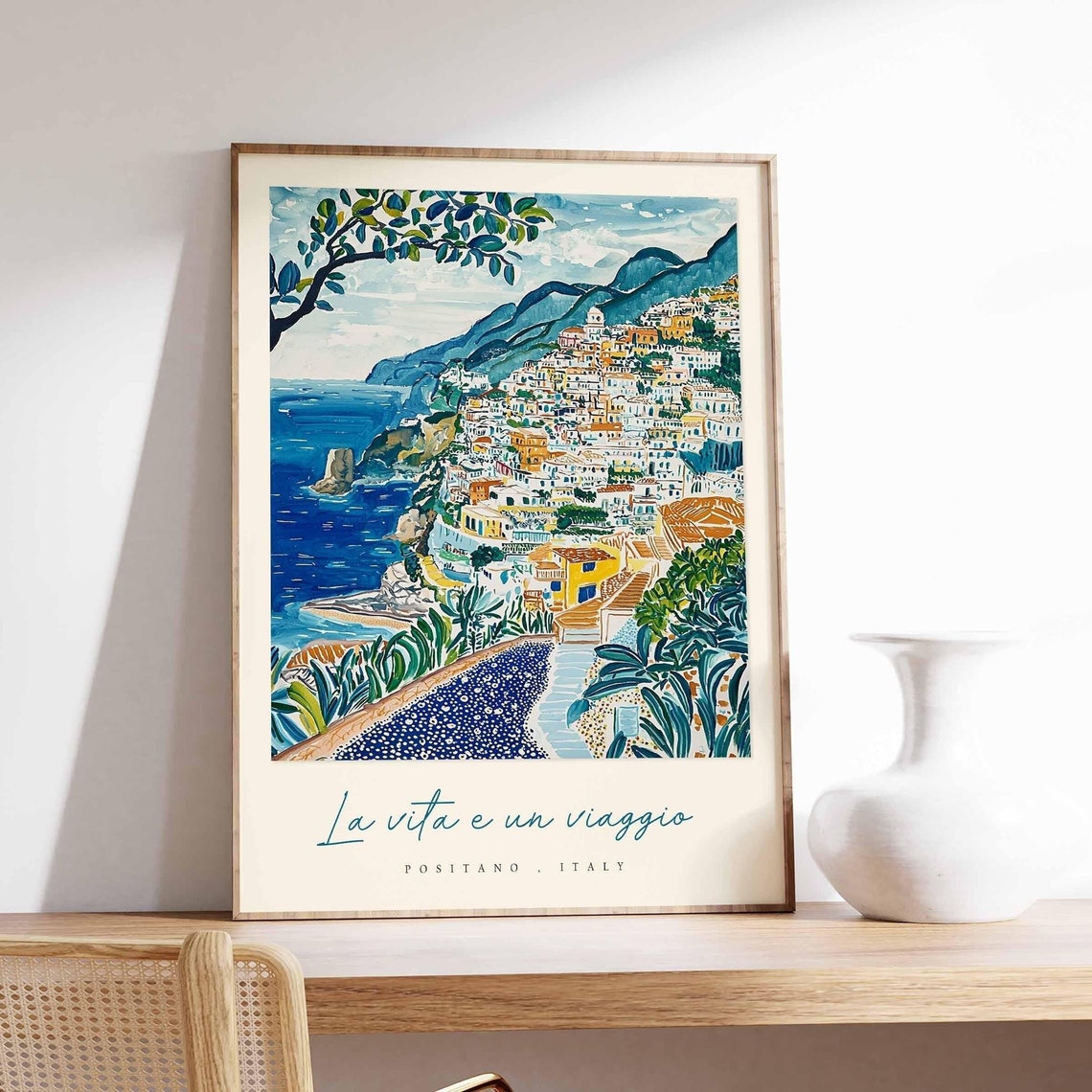 Positano Poster Italian Travel Print Positano Travel Art Positano Wall Art Italy Art Italy Travel Decor Italian Travel Gift