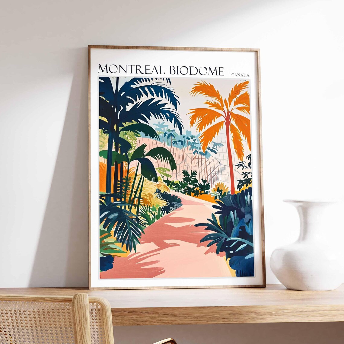 Montreal Biodome Canada Modernist Palm Grove Walkway Travel Poster