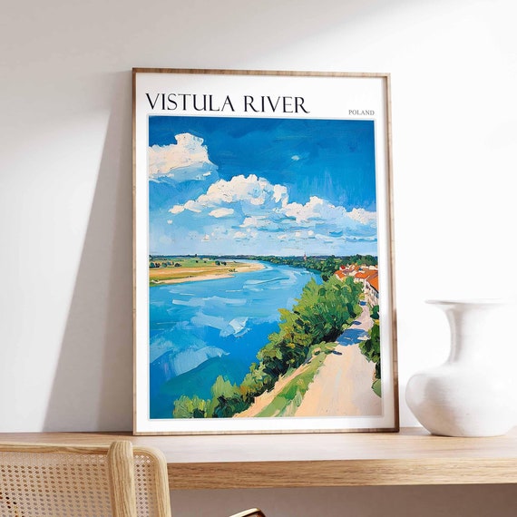 Vistula River Poster Vistula River Travel Print Poland Wall Art Poland Travel Print European Decor Poland Gift