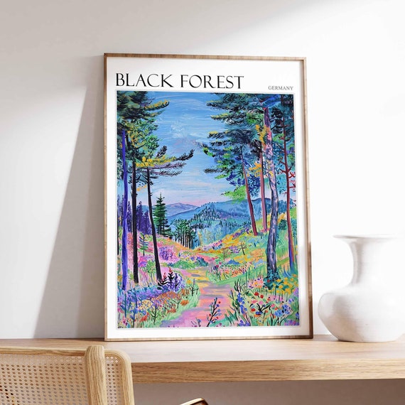 Black Forest Poster Germany Travel Print German Decor Europe Travel Poster European Wall Art Mountain Print Black Forest Travel Poster