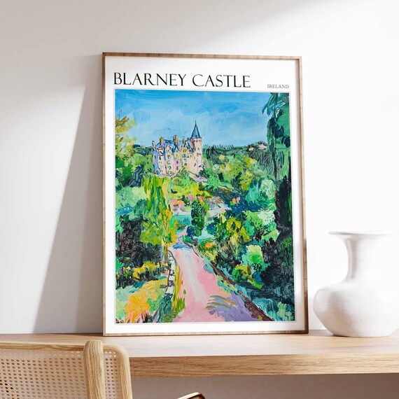 Blarney Castle Poster Blarney Castle Travel Print Ireland Travel Poster Irish Decor Tropical Decor Sea Print Blarney Castle Wall Art