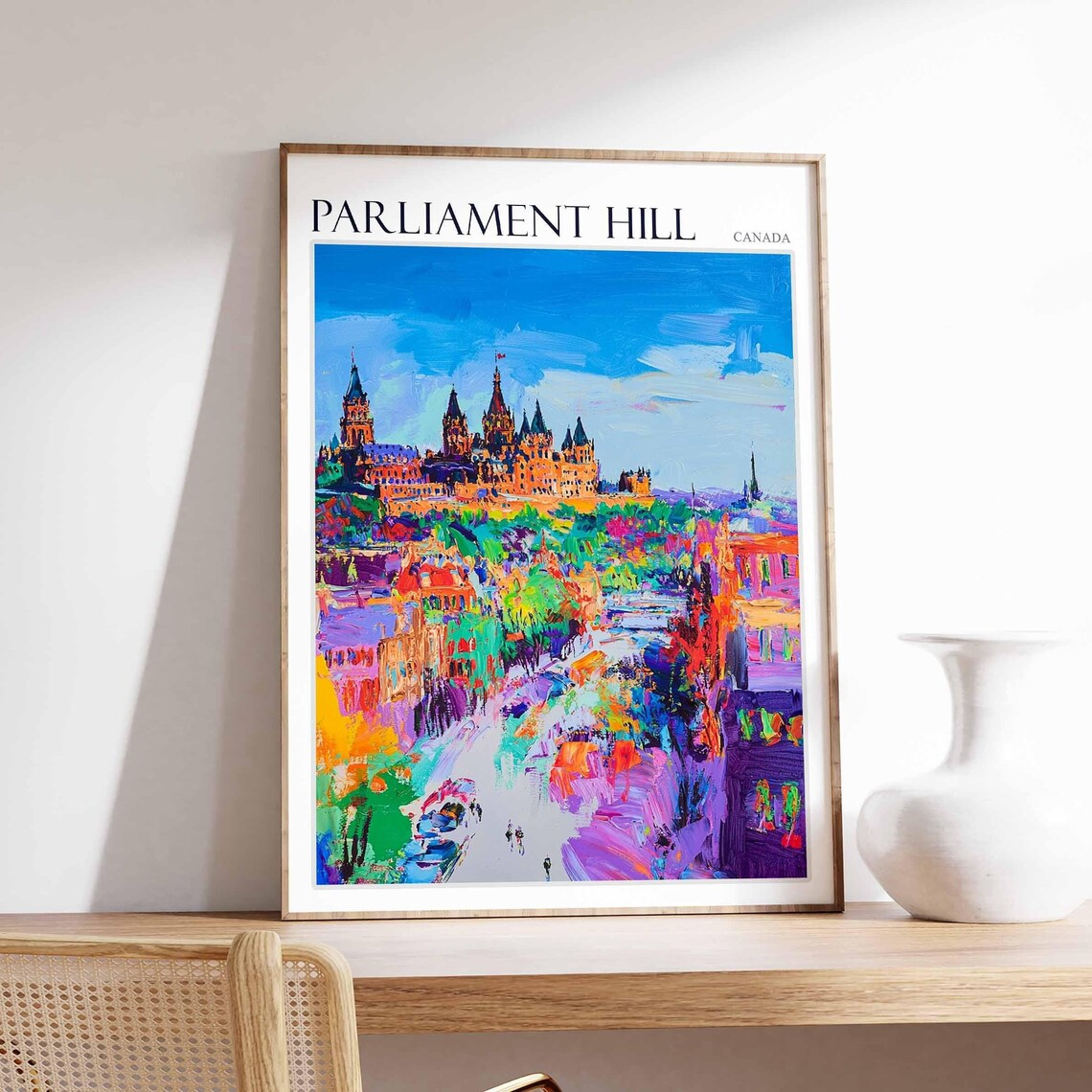 Parliament Hill Canada Vivid Abstract Multicolor Street Art Poster