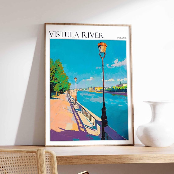 Vistula River Poster Vistula River Travel Print Poland Wall Art Poland Travel Print European Decor Poland Gift