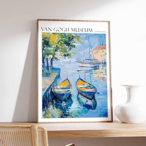 Van Gogh Museum Poster Van Gogh Museum Travel Print Netherlands Travel Poster Botanical Decor European Travel Print Netherlands Gift