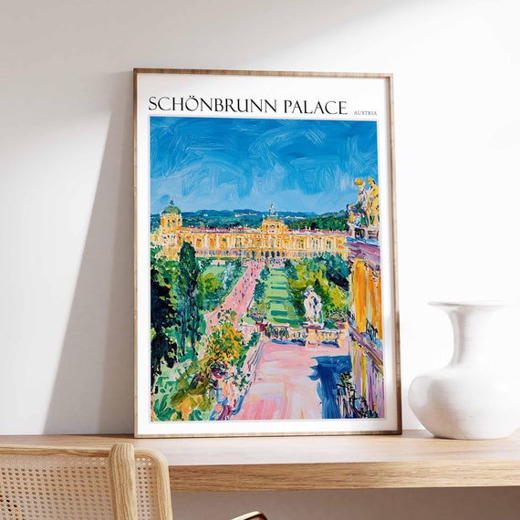 Schnbrunn Palace Poster Schnbrunn Palace Travel Print Austria Travel Print Europe Travel Poster European Wall Art