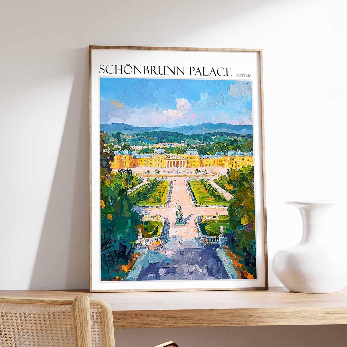 Schonbrunn Palace Grand Facade Parterre Mountains Austria Poster