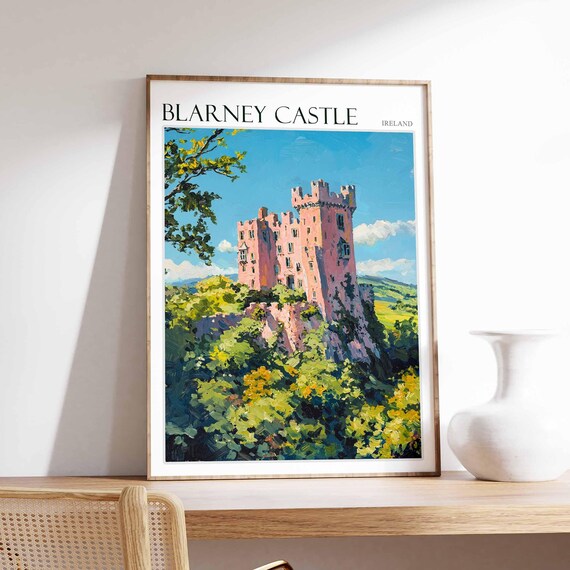 Blarney Castle Poster Blarney Castle Travel Print Ireland Travel Poster Irish Decor Tropical Decor Sea Print Blarney Castle Wall Art