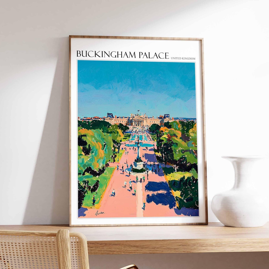 Buckingham Palace Poster England Travel Print British Decor United Kingdom Travel Poster City Print Buckingham Palace Travel Poster