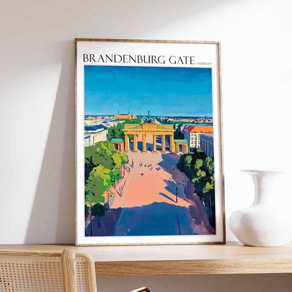 Brandenburg Gate Poster Germany Travel Print Europe Travel Poster European Wall Art Mountain Print Brandenburg Gate Wall Art