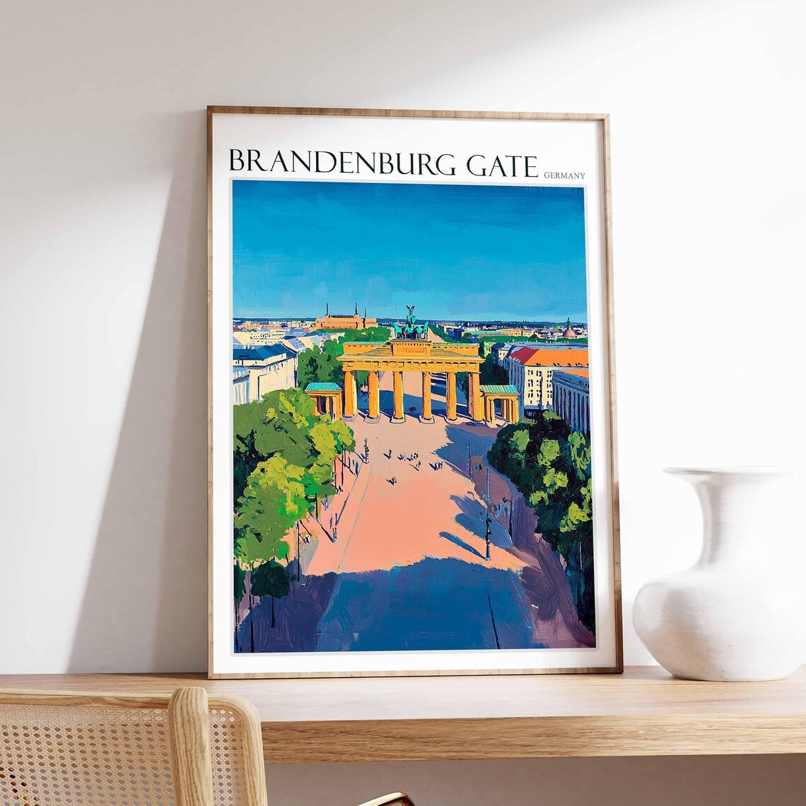 Brandenburg Gate Poster Germany Travel Print Europe Travel Poster European Wall Art Mountain Print Brandenburg Gate Wall Art