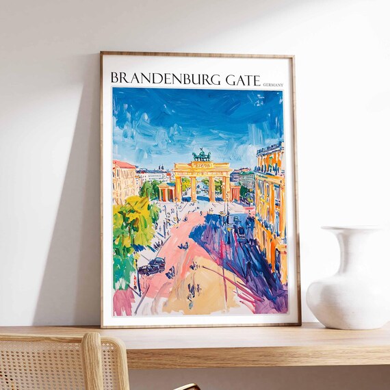 Brandenburg Gate Poster Germany Travel Print Europe Travel Poster European Wall Art Mountain Print Brandenburg Gate Wall Art