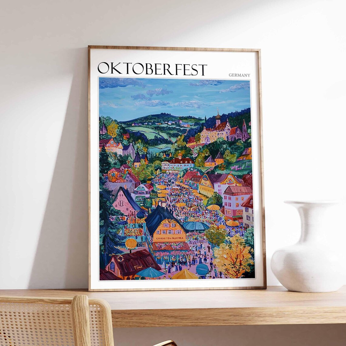 Oktoberfest Germany Aerial View of the Lively Festival Town Poster