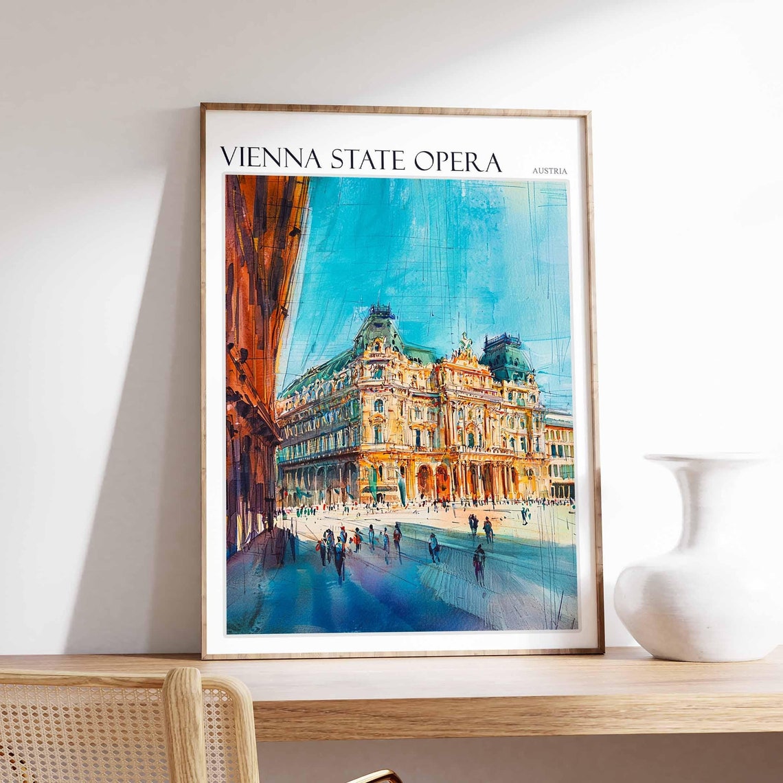 Vienna State Opera Austria Poster Historic Opera House Square View
