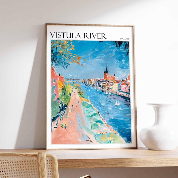 Vistula River Poster Vistula River Travel Print Poland Wall Art Poland Travel Print European Decor Poland Gift