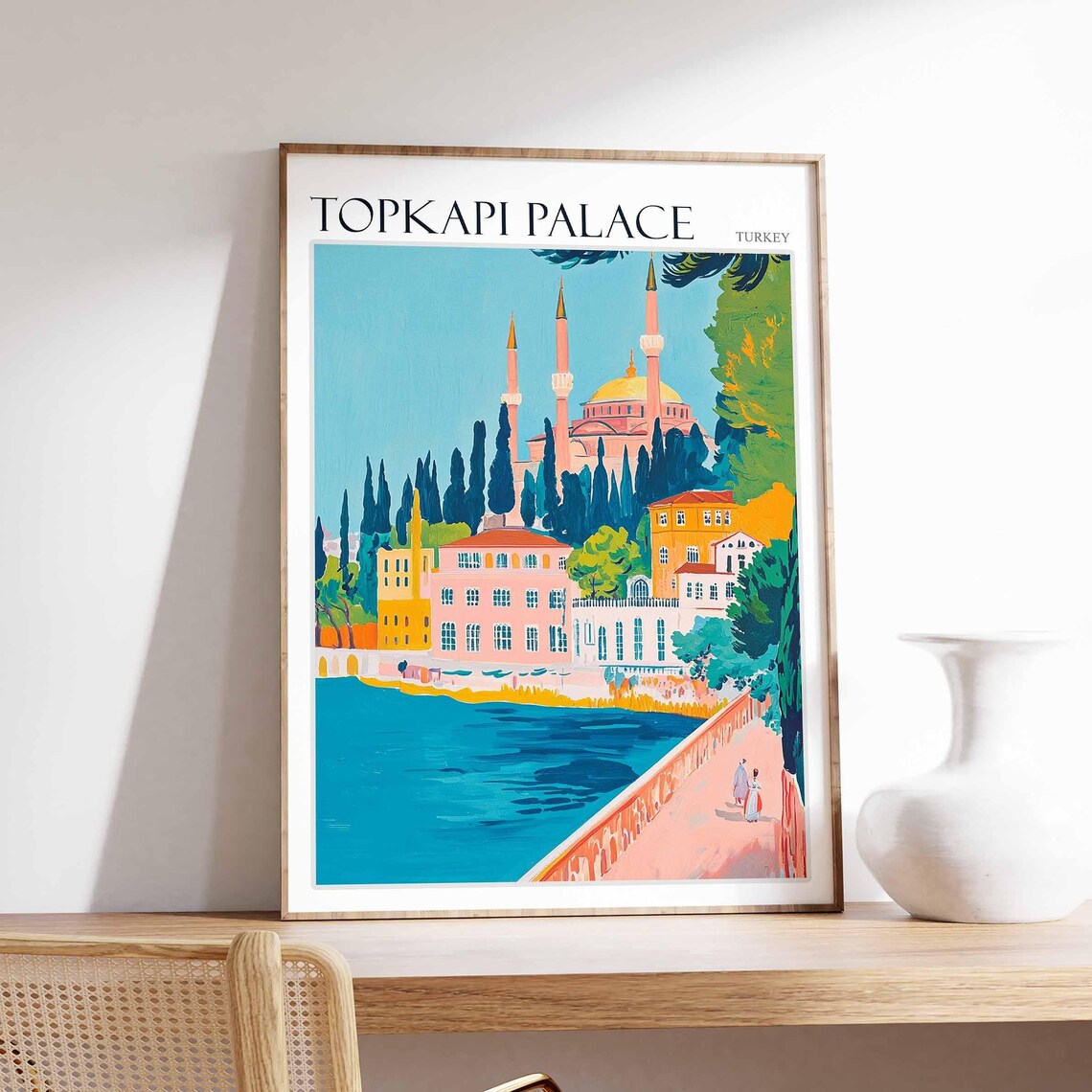 Topkapi Palace Poster Topkapi Palacetravel Print Islamic Wall Art Tropical Decor Botanical Print Turkey Gift Topkapi Palace Wall Art
