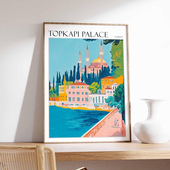 Topkapi Palace Poster Topkapi Palacetravel Print Islamic Wall Art Tropical Decor Botanical Print Turkey Gift Topkapi Palace Wall Art