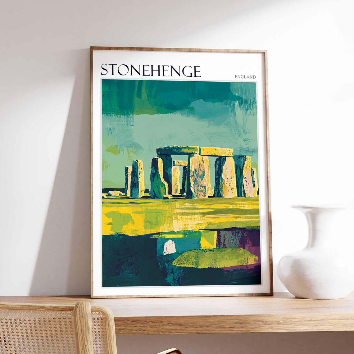 Stonehenge Poster England Travel Print British Decor United Kingdom Travel Poster Stonehenge Gift Stonehenge Travel Poster