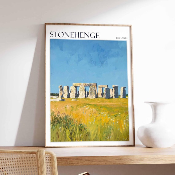 Stonehenge Poster England Travel Print British Decor United Kingdom Travel Poster Stonehenge Gift Stonehenge Travel Poster