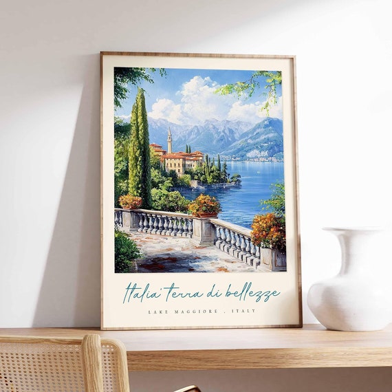 Lake Maggiore Poster Italian Travel Print Lake Maggiore Travel Art Lake Maggiore Wall Art Italy Art Italy Travel Decor Travel Gift