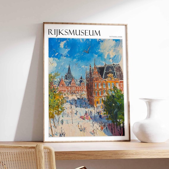 Rijksmuseum Poster Rijksmuseum Travel Print Netherlands Travel Poster Botanical Decor European Travel Print Netherlands Gift