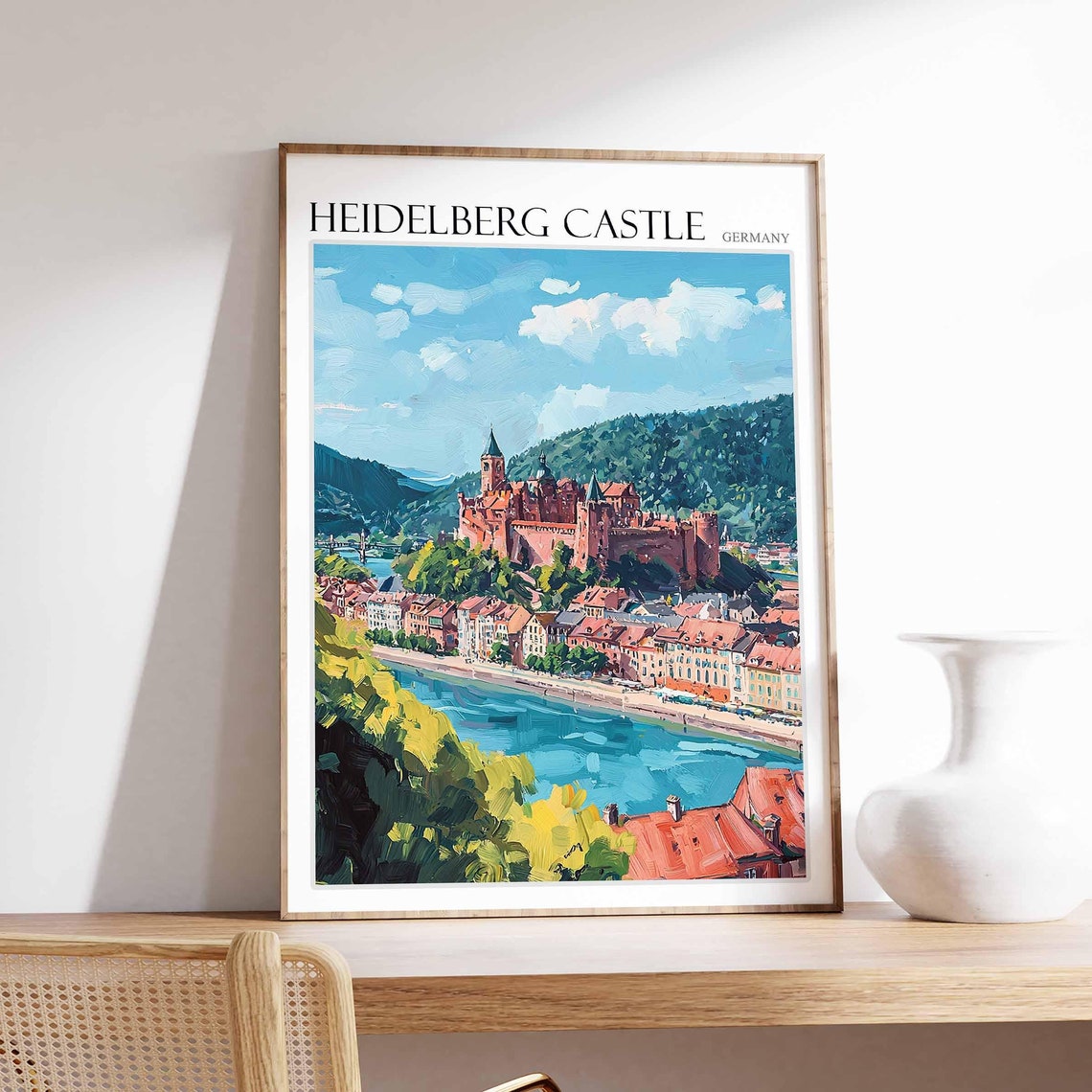 Heidelberg Castle Poster Heidelberg Castle Travel Print German Travel Poster German City Art City Print Travel Poster Travel Wall Art