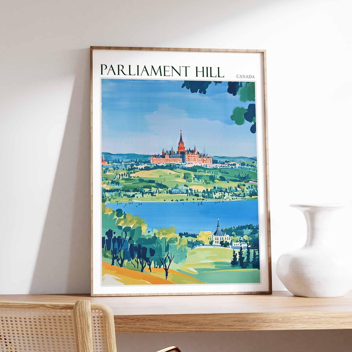Parliament Hill Ottawa Canada River Panorama Landscape Poster