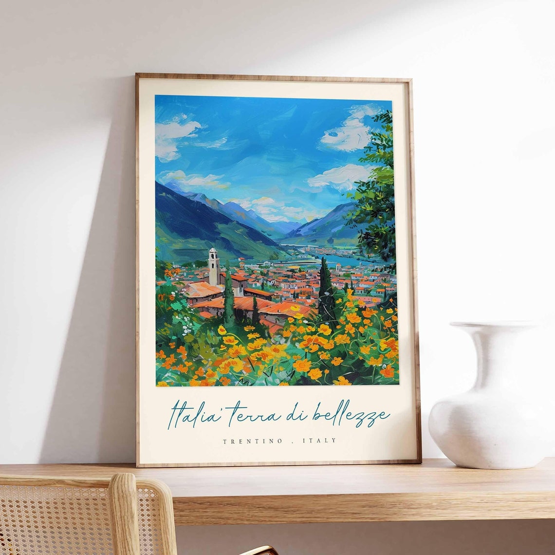 Trentino Poster Italian Travel Print Trentino Travel Art Trentino Wall Art Italy Art Italy Travel Decor Italian Travel Gift