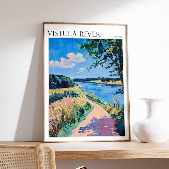 Vistula River Poster Vistula River Travel Print Poland Wall Art Poland Travel Print European Decor Poland Gift