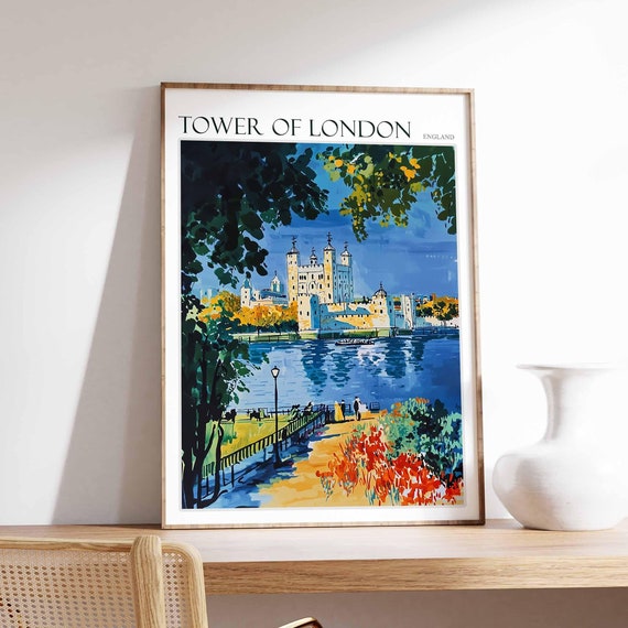Tower Of London Poster Tower Of London Travel Print England Travel Art United Kingdom Wall Art England Travel England Gift