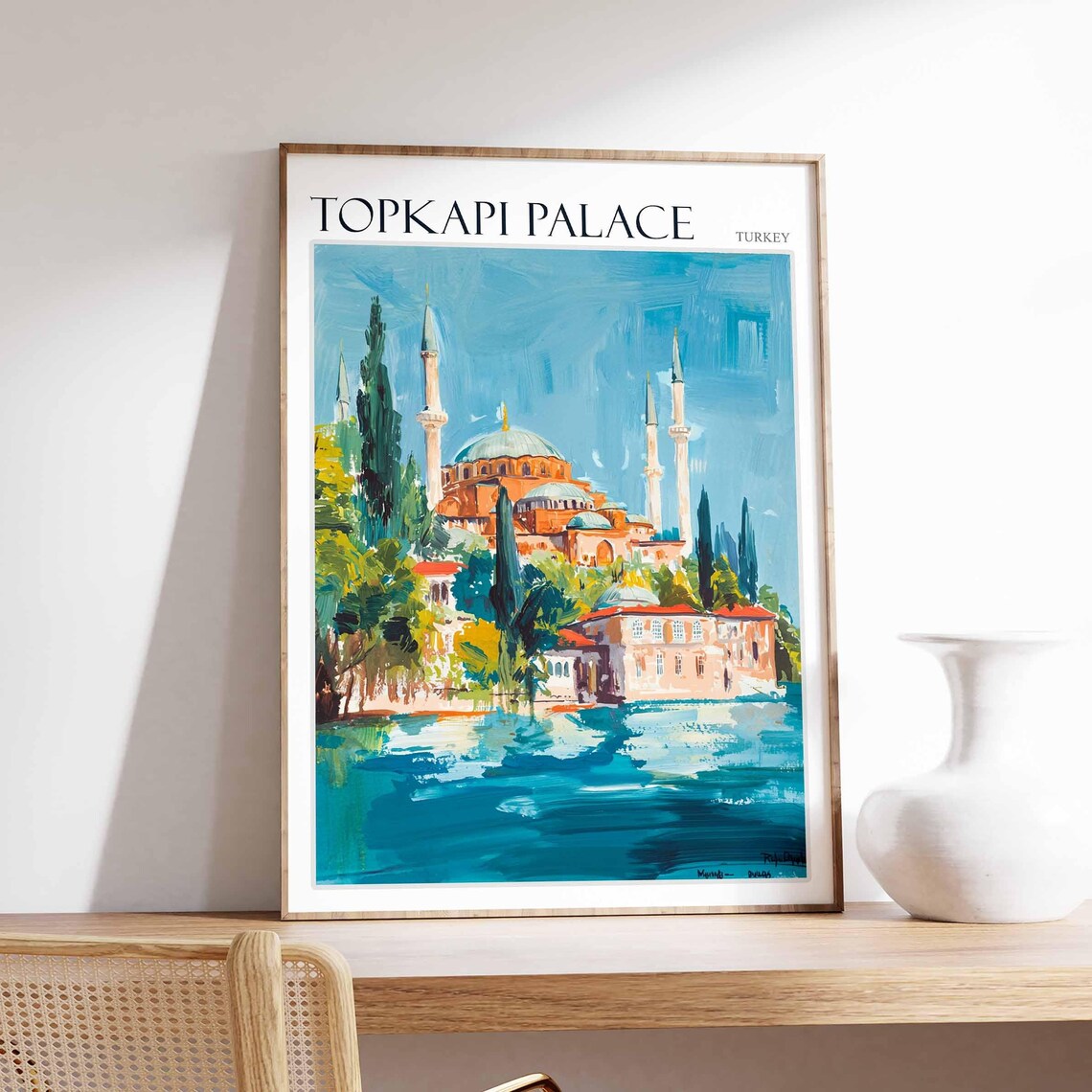 Topkapi Palace Poster Topkapi Palacetravel Print Islamic Wall Art Tropical Decor Botanical Print Turkey Gift Topkapi Palace Wall Art