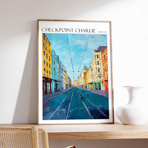 Checkpoint Charlie Poster Germany Travel Print Europe Travel Poster European Wall Art Mountain Print Checkpoint Charlie Wall Art